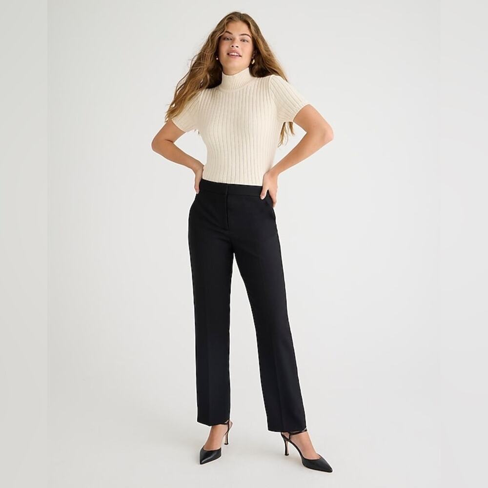 J.CREW Kate straight-leg pant in four-season stretch black Size 24 BK251